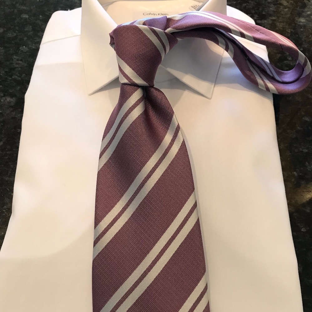 Lavender & Silver Striped Hugo Boss Tie